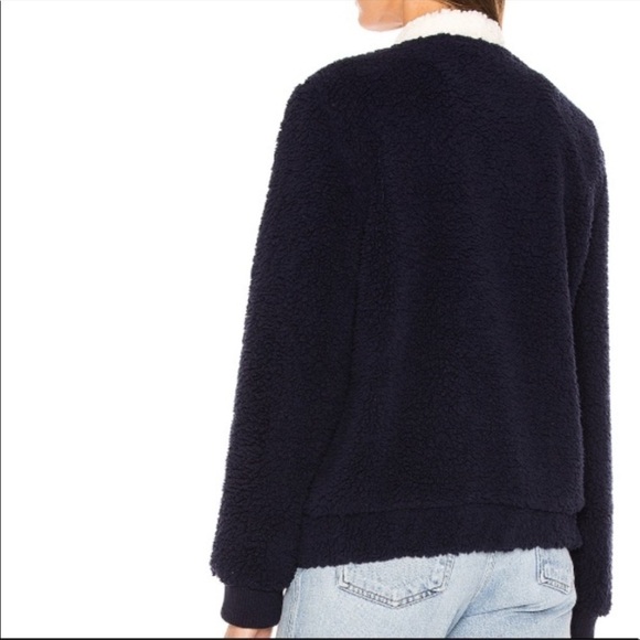 Ugg NWT Annalise Plush Teddy Zip Front Chevron Jacket Size Large in Retro Blue - Picture 8 of 16